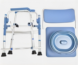 トイレシートベッドサイドコンモーム高齢者用軽量ポータブルアルミコンモードチェア浴室安全装置 - Product Image 4