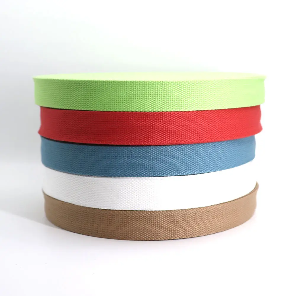 Stocked 20 25 32 38 mm cotton webbing 1.3-1.4mm Thick Bag Strap for Belt