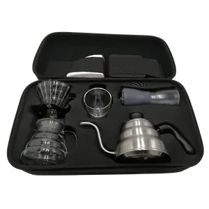 Custom Draagbare Reizen Koffie Thee Maker Deluxe Gift Set Tool Case Hard Shell Koffie Machine Set Eva Case