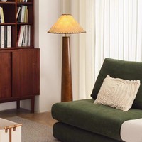 Nordique De Luxe Villa Salon Tissu Antique En Laiton Debout Lumière Canapé Chambre Métal Cuivre LED Lampadaires