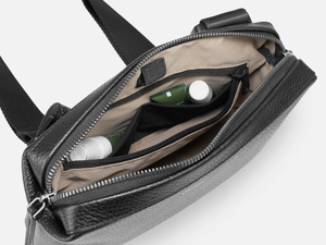 <span class=keywords><strong>Borsa</strong></span> a <span class=keywords><strong>Tracolla</strong></span> da Uomo Personalizzata ODM in Pelle Impermeabile da Esterno <span class=keywords><strong>Piccola</strong></span> <span class=keywords><strong>Nera</strong></span> di Alta Qualità in Vera Pelle Pieno Fiore - Product Image 3