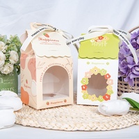 Boîte à muffins de luxe Shaher avec poignée et fenêtre transparente, impression offset, logo personnalisé, emballage alimentaire pour cupcakes, pâtisserie, cadeau