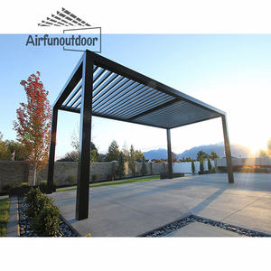 Su geçirmez panjur çatı sistem kitleri açık Gazebo bahçe biyoiklimatik alüminyum Pergola - Product Image 2