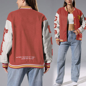 Professional Manufacture Custom Printed <b>Canvas</b> Baseball Lettermen Varsity Jackets Breathable Windproof Winter Women's Stand - Product Image 2