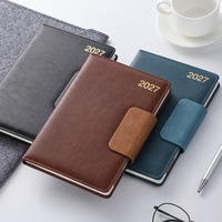 Carnet à fermeture magnétique pour entreprise, format A5, agenda 2027, une page par jour, agenda professionnel 2027 avec calendrier mensuel