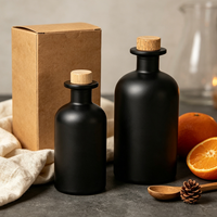 Bouteille d'huile en verre de luxe 3.3/10/17oz avec bouchon verseur à double compartiment, distributeur d'huile d'olive anti-goutte pour marque