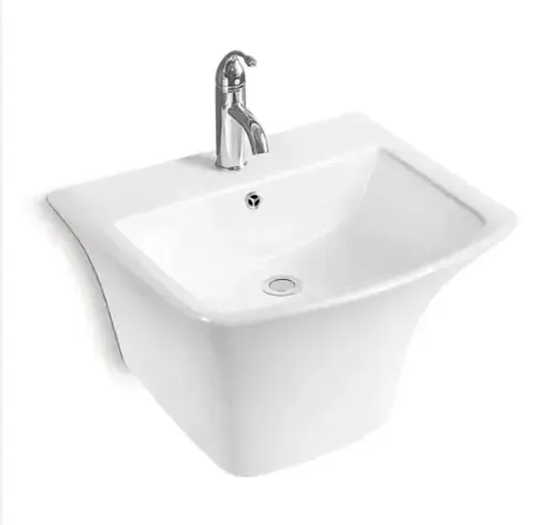 High quality Ceramic Wall Hung Hand Wash Basin Rectangular Bathroom Sink Wall Hung Basin