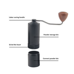 Moulin à café manuel en alliage d'aluminium avec meule conique en acier inoxydable pour un usage domestique - Product Image 3