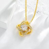 Collier Pendentif Cœur Amour Éternel Personnalisable en Laiton Plaqué Or 18K avec Zircon et Sertissage Griffe, Chaîne à Maillons, Cadeau Romantique pour Femme