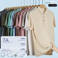 Ice-Feel hommes pour Polo à manches courtes Polyester été affaires revers collé glace soie sans couture en gros vêtements d'été