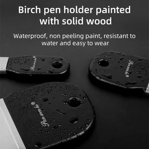 Pinceau de dessin <span class=keywords><strong>à</strong></span> l'huile acrylique avec logo personnalisé Pinceau de <span class=keywords><strong>peinture</strong></span> professionnel en nylon avec manche en bois Jeu de pinceaux de <span class=keywords><strong>peinture</strong></span> noirs larges et plats pour le bricolage - Product Image 4