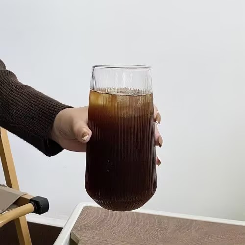 High borosilicate glass 500ml juice cup 16oz design glass cup