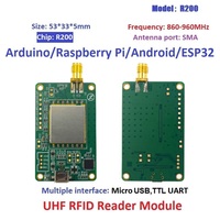 Módulo Lector RFID UHF R200 de 860-960MHz, Carcasa Metálica de Alto Rendimiento, Protocolo ISO 18000-6B, Compatible con Inventario Multitarjeta TTL Windows 10