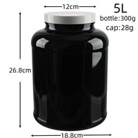 Vente en gros pot vide de récipient en poudre de protéine de lactosérum de fitness PET 3L 5L 7L bouteille en plastique à bouche sauvage pour poudre