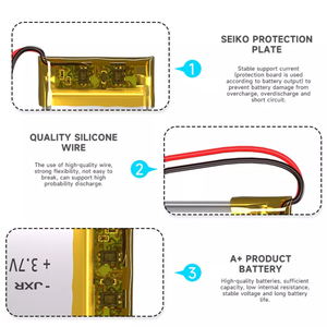UL KC CE 하이 퀄리티 902030 <span class=keywords><strong>3.7v</strong></span> <span class=keywords><strong>500mah</strong></span> 1.85wh 리포 배터리 가전 제품 - Product Image 4