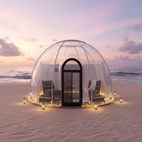 Dôme en polycarbonate pour hôtel, tente dôme modulaire préfabriquée pour complexes hôteliers, villas et jardins