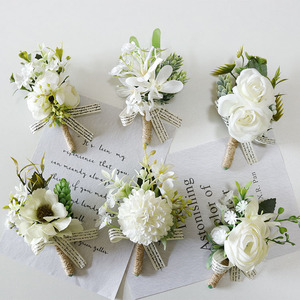 Y-Q018 de <span class=keywords><strong>flores</strong></span> de seda blanca para dama de honor, de muñeca corpiño, decoración para fiesta de boda, novia, boda - Product Image 2