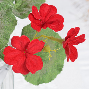 Bouquet de bégonias artificiels en soie, résistant aux UV, pour décoration de mariage et de maison - Product Image 4