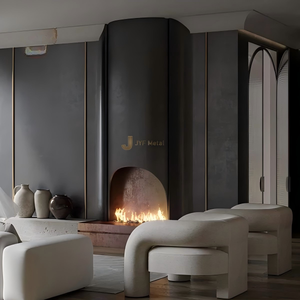 Chimenea de Escultura Moderna de Acero Inoxidable Pulido EX278 para Sala de Estar, Hotel, Salón Interior - Product Image 5