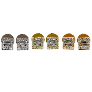 Pendientes de tuerca cuadrados de oro blanco de 18 quilates de alta gama para aniversario, diseño vintage de belleza sencilla, con baguette auténtica, para bodas y fiestas. - Product Image 4