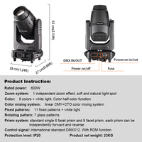 Projecteur de Scène Mobile LED 500W 3-en-1 CTO CMY Mélange Faisceau Spot Lavage pour Concert Théâtre Événement