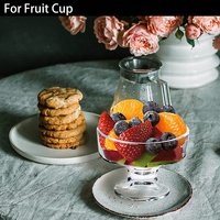 Bol en verre Ensemble Clair À Dessert Pieds Tasses En Verre Bagatelle Dégustateurs ensemble de 4 Vaisselle et Serverware
