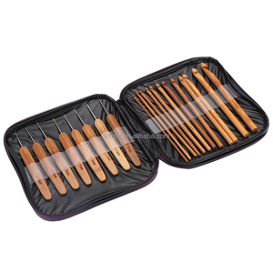 20pcs Popular Bamboo Crochet Hooks Needles Knit Weave Craft Yarn DIY Sewing Tools Knitting Needles Set With Case DIY Tools