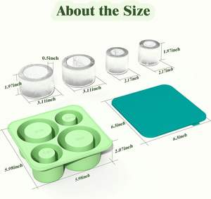 Grands bacs à glaçons réutilisables en silicone à dégagement facile avec couvercle <span class=keywords><strong>pour</strong></span> congélateur <span class=keywords><strong>Bac</strong></span> à glaçons <span class=keywords><strong>pour</strong></span> tasse isolée en acier inoxydable - Product Image 2