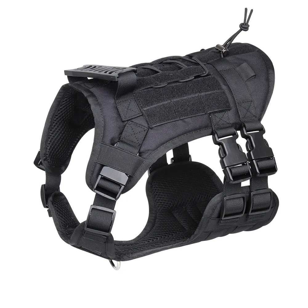 Tùy Chỉnh Logo Vật Nuôi Phụ Kiện Tactical Dog Harness Breathable Lưới Pet Khai Thác Phản Chiến Thuật Chó Cổ Áo