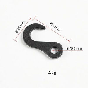 Mochila de choque de plástico de 8mm, cuerda elástica, mosquetón, gancho en J, cuerda elástica, hebilla de extremo, herramienta colgante, accesorio, tienda de campaña, sujeción - Product Image 1
