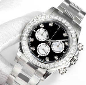 Reloj Mecánico de Acero Inoxidable para Hombre, Cronógrafo con Diamantes, Pantalla Analógica, Correa de Acero, para Hombres de Negocios, Gran Venta 2025 - Product Image 2