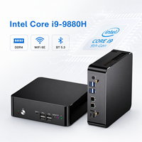 Mini PC Intel Core I9-9880H Mendukung Memori DDR4 hingga 64GB, PC Bentuk Kecil dengan Port Ethernet Dual 2.5G dan Wi-Fi 6