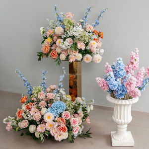 Arreglo de Ramo de Rosas Vibrantes y Coloridas, Camino de Flores Artificial Hecho a Mano para Bodas, Día de la Madre, Carrito de Postres - Product Image 1