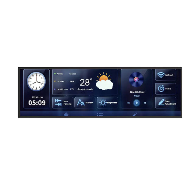 19.5 Inch 1920x540 Stretched Bar Display IPS 1500nits Sunlight Readable LVDS Wide Temperature -30~80°C TFT LCD Display