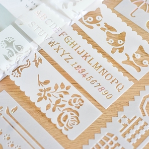 แม่แบบลายฉลุชอล์กวาดรูปสัตว์ขนาดเล็กสีสันสดใสขนาด13x13ใช้ซ้ำได้สำหรับเด็ก - Product Image 3