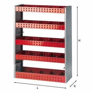 Estante apilable Usag de 990x375x1306mm, 5 niveles, acero rojo, para almacenamiento - Product Image 1