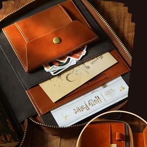 Boshiho Handmade Vintage Leather <b>Wallet</b> with Zipper Closure Customized Pattern Card Coin Purse Durable <b>RFID</b> Protected Holder - Product Image 2