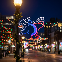 Poste de Luz LED para Exteriores con Clasificación IP65, Decoración Navideña Multicolor con Muñeco de Nieve 2D, Iluminación para Fiestas de Halloween