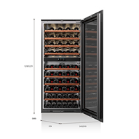 Refroidisseurs à vin et à boissons 224L Système de refroidissement de cave à vin intégré Réfrigérateur à vin avec écran tactile TFT Ventilation et éclairage LED