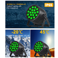 Projecteurs LED Slim pour Scène, Étanche IP65, 18x20W RGBWAUV, Contrôle DMX Extérieur pour Fêtes, Bars, Églises, DJ, Mariages, Spectacles en Direct