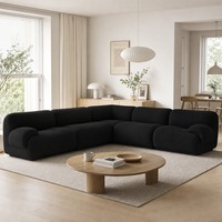 Ensemble de canapés modulaires en forme de L, design moderne, revêtement en tissu, meubles de salon, canapé compressé