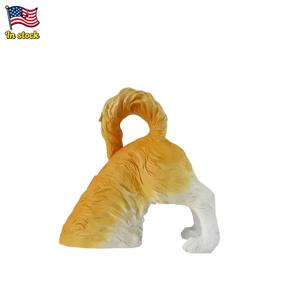 Dekorasi kebun anjing penggali realistis US-Resin kuning & putih, tahan cuaca untuk teras halaman - Product Image 1