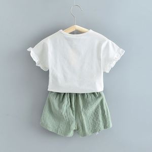 Wholesale Clothing Girl Kids Lace Letters Flowers Shirt Models Custom Baby Pure Color <b>Pants</b> Made in China - Product Image 4