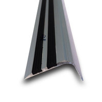 Profilé de protection de bord d'escalier en alliage d'aluminium 6063-T5 avec insertion en PVC nez d'escalier antidérapant