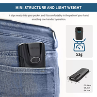Netum - Lector de Códigos de Barras 3 en 1, Pequeño, Portátil, Bluetooth, 2D, QR, Inalámbrico, con Clip Trasero Automático