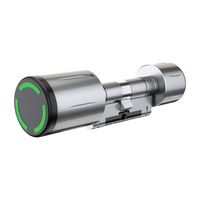 Serrure cylindrique intelligente extérieure étanche JIXIN 5A01 compatible IP avec application Tuya pour déverrouillage par empreinte digitale/carte, idéale pour bois/acier