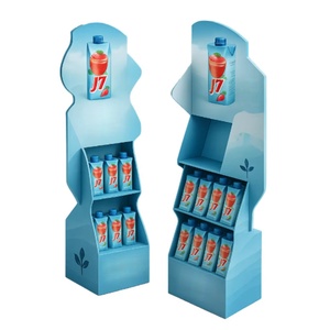 ODM Customized UV Coated Milk Display Retail Store Cardboard Promotion Free <b>Standing</b> POS Beverage Rack Recyclable <b>Drink</b> Display - Product Image 1