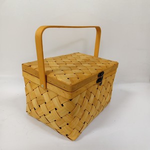 Panier de rangement tressé en bois fait main pour la Fête des Bateaux-Dragons, boîte cadeau Zongzi, 32x22x19cm, modèle 101, poignée unique - Product Image 4