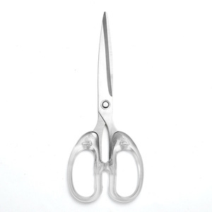 Ciseaux de bureau Idy, petits, 160 mm, en acier inoxydable, manche transparent, pour la découpe de papier, la conception graphique - Product Image 4