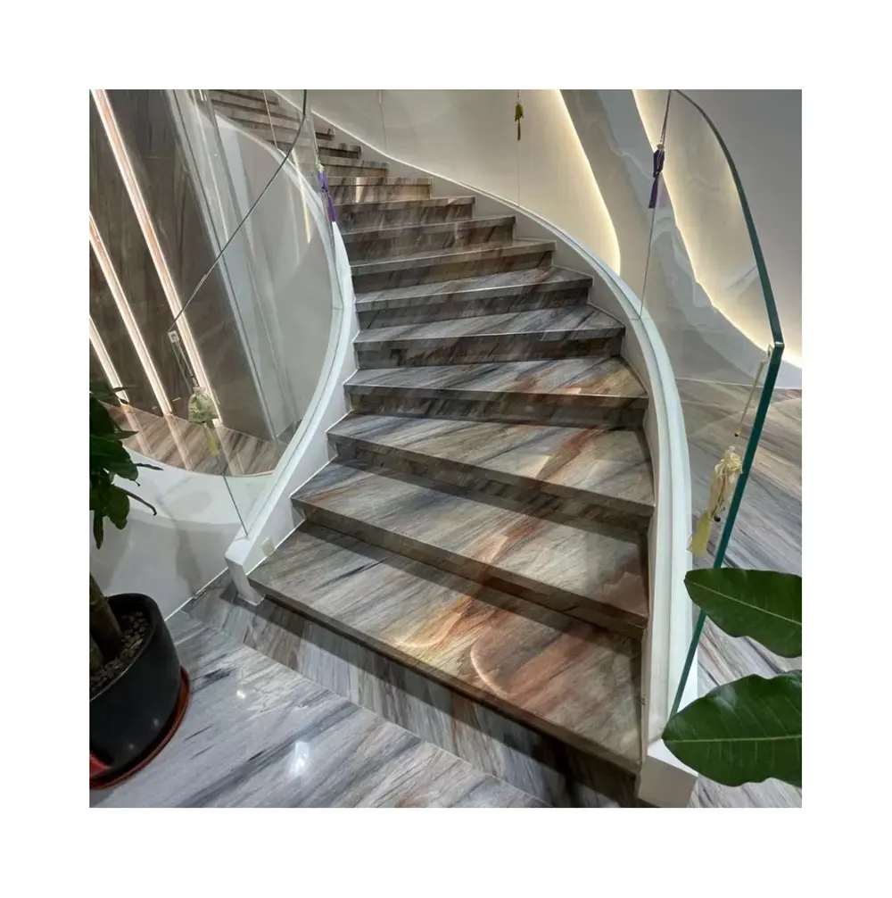 elegante blaue Quarzit-Treppen Stufen & Steigeröfen für Heimdekoration
